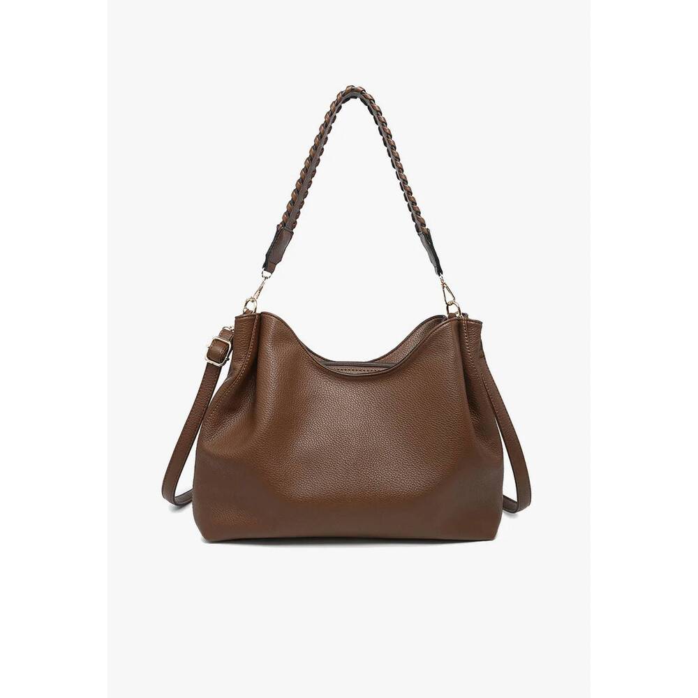 NEW JEN & CO. women's grace vegan whipstitch tote bag in brown